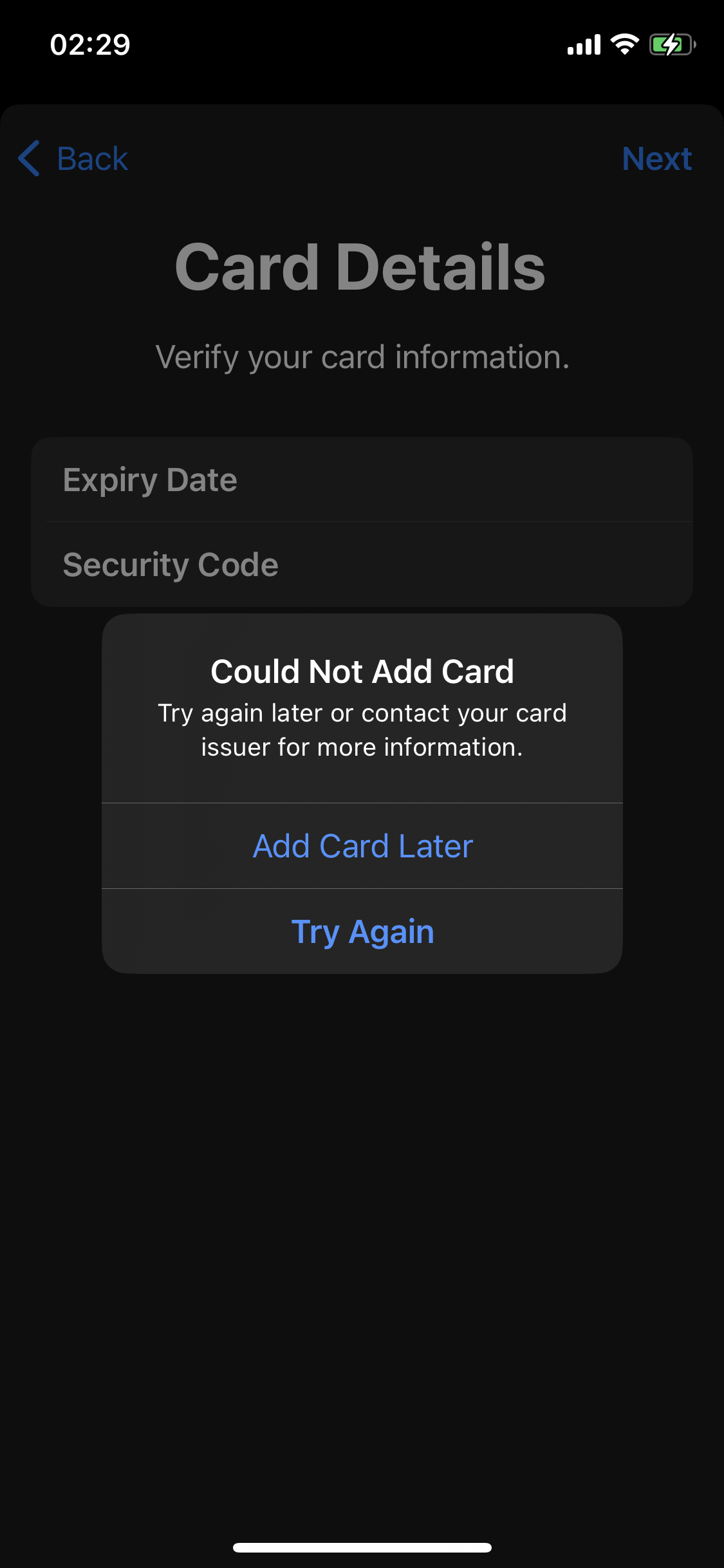 Can t Add Any Card To Apple Pay Apple Community