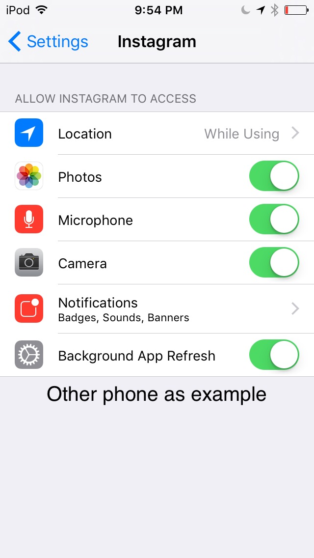 Unable to give access of Camera, Contacts… - Apple Community