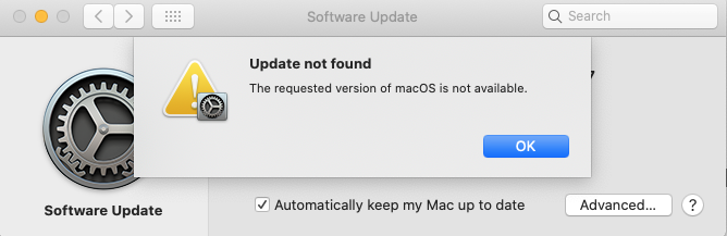 Update not found the requested version of… - Apple Community