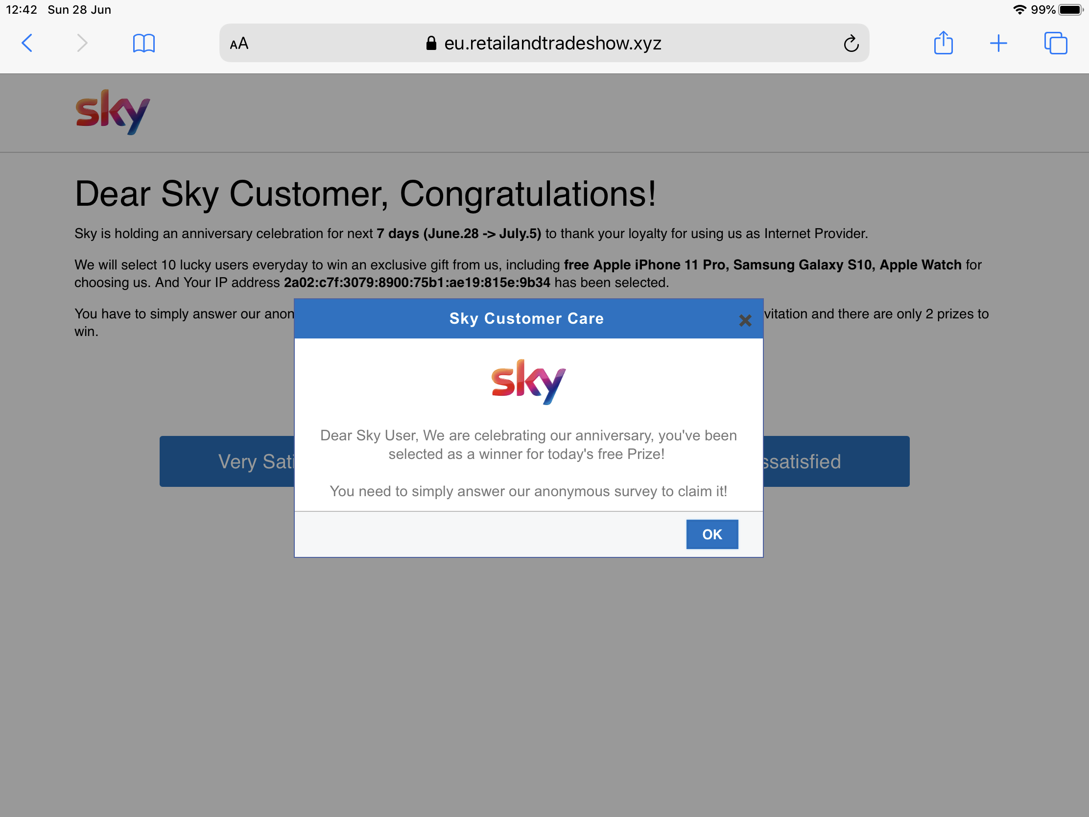 Centrum Aardewerk Op de een of andere manier redirected to an advert for Sky when usin… - Apple Community
