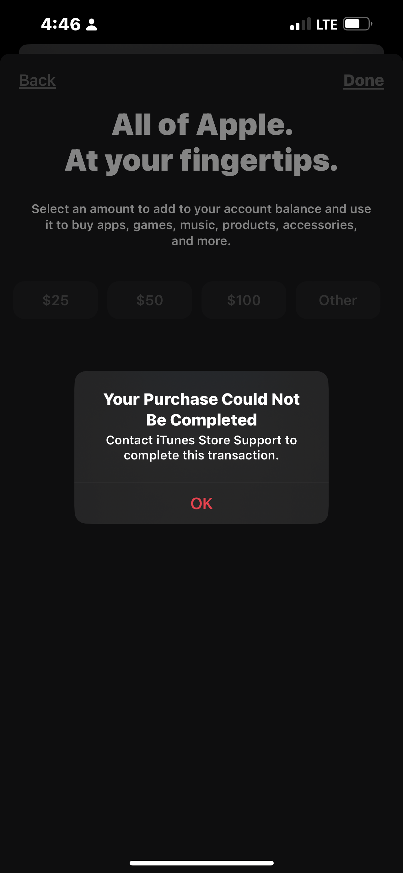 I can't add my 100$ Apple gift card to my… - Apple Community