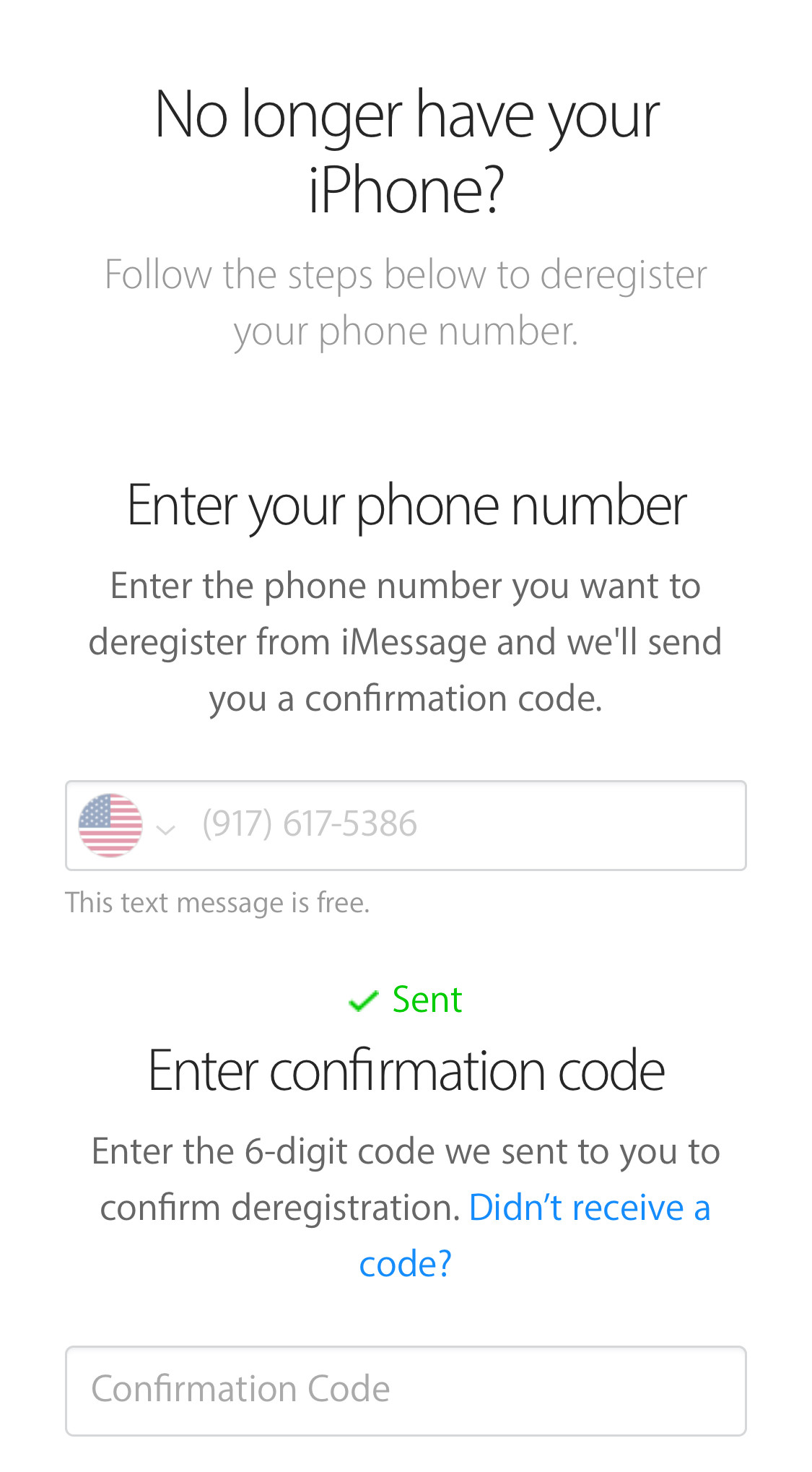 Can’t deregister old iPhone 7+ number on … - Apple Community