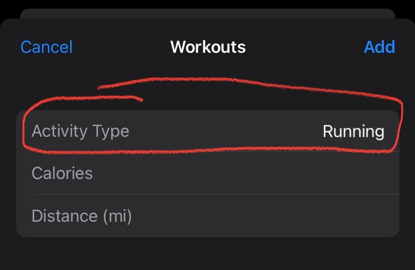 Default workout setting on Health app - Apple Community