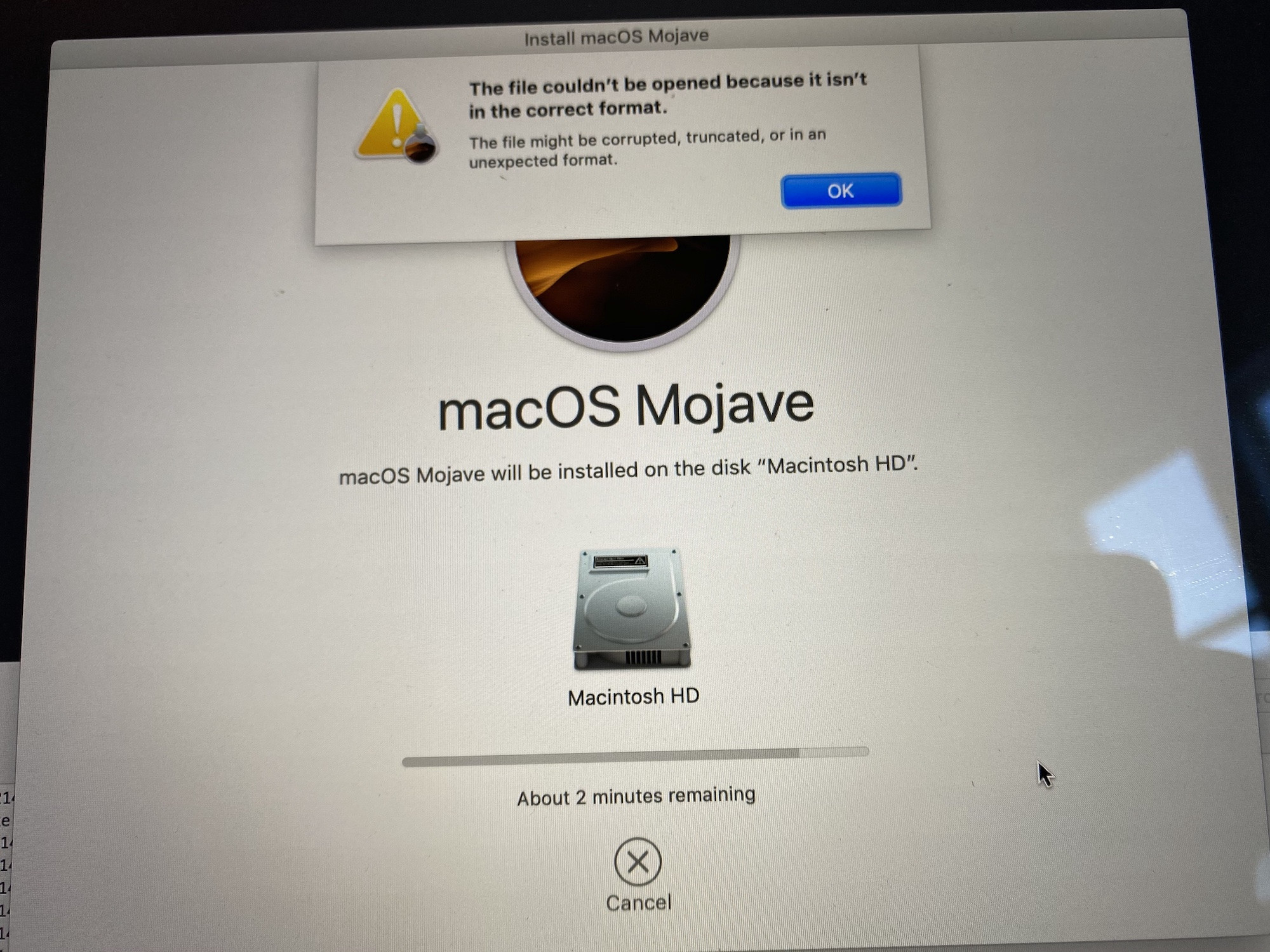 macos mojave failed to download