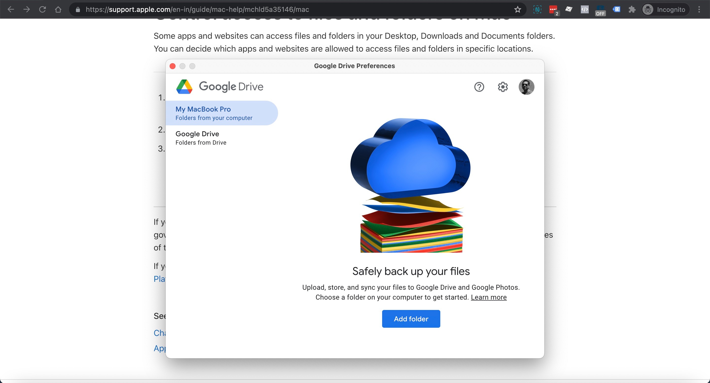 X next to folders from Backup & Sync - Google Drive Community
