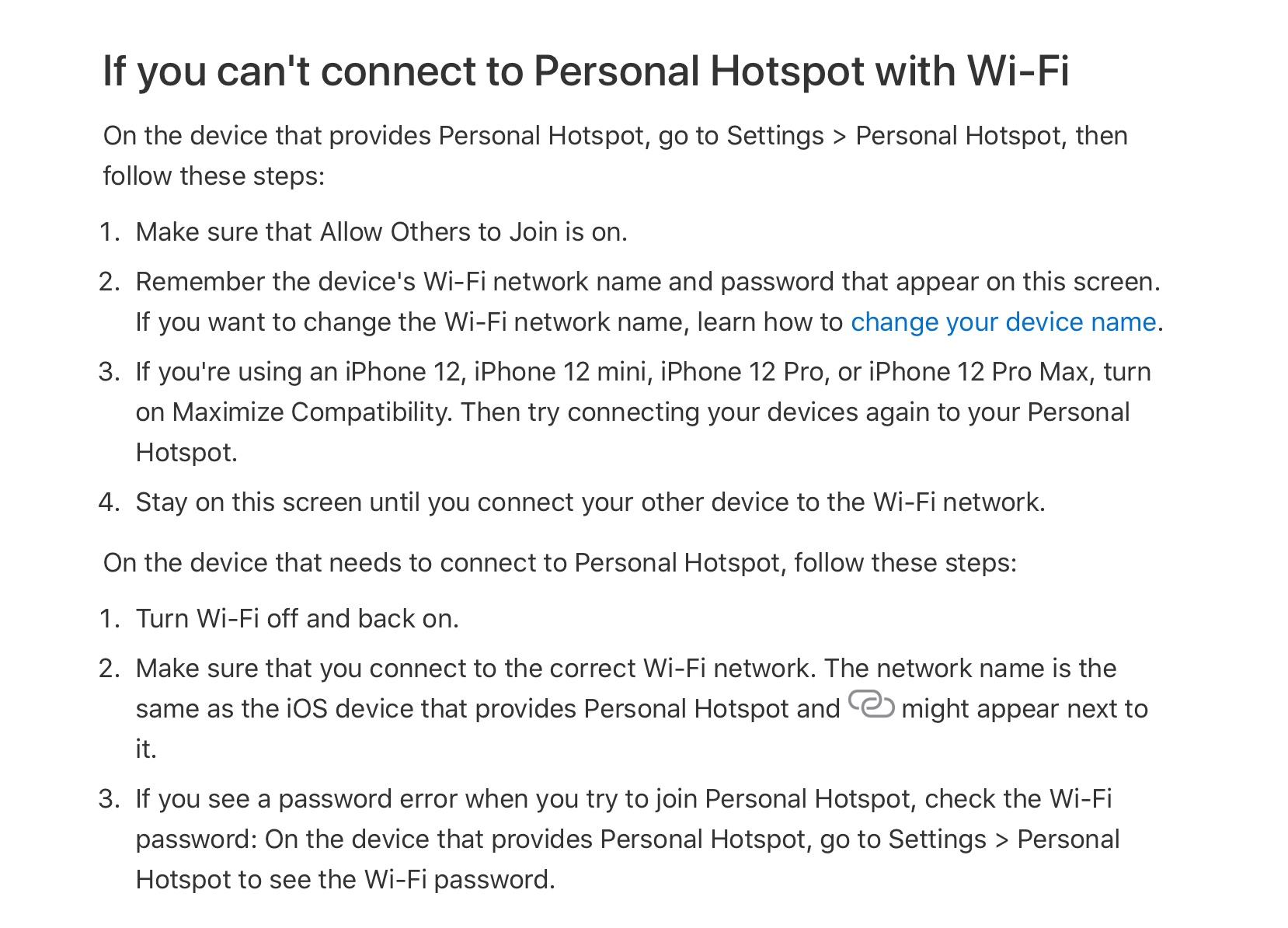 Using hotspot Apple Community