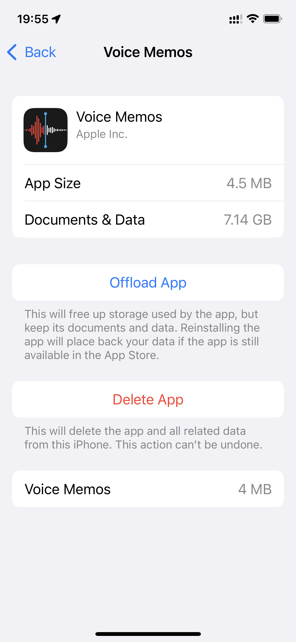 Voice Memos taking up storage and not del… Apple Community