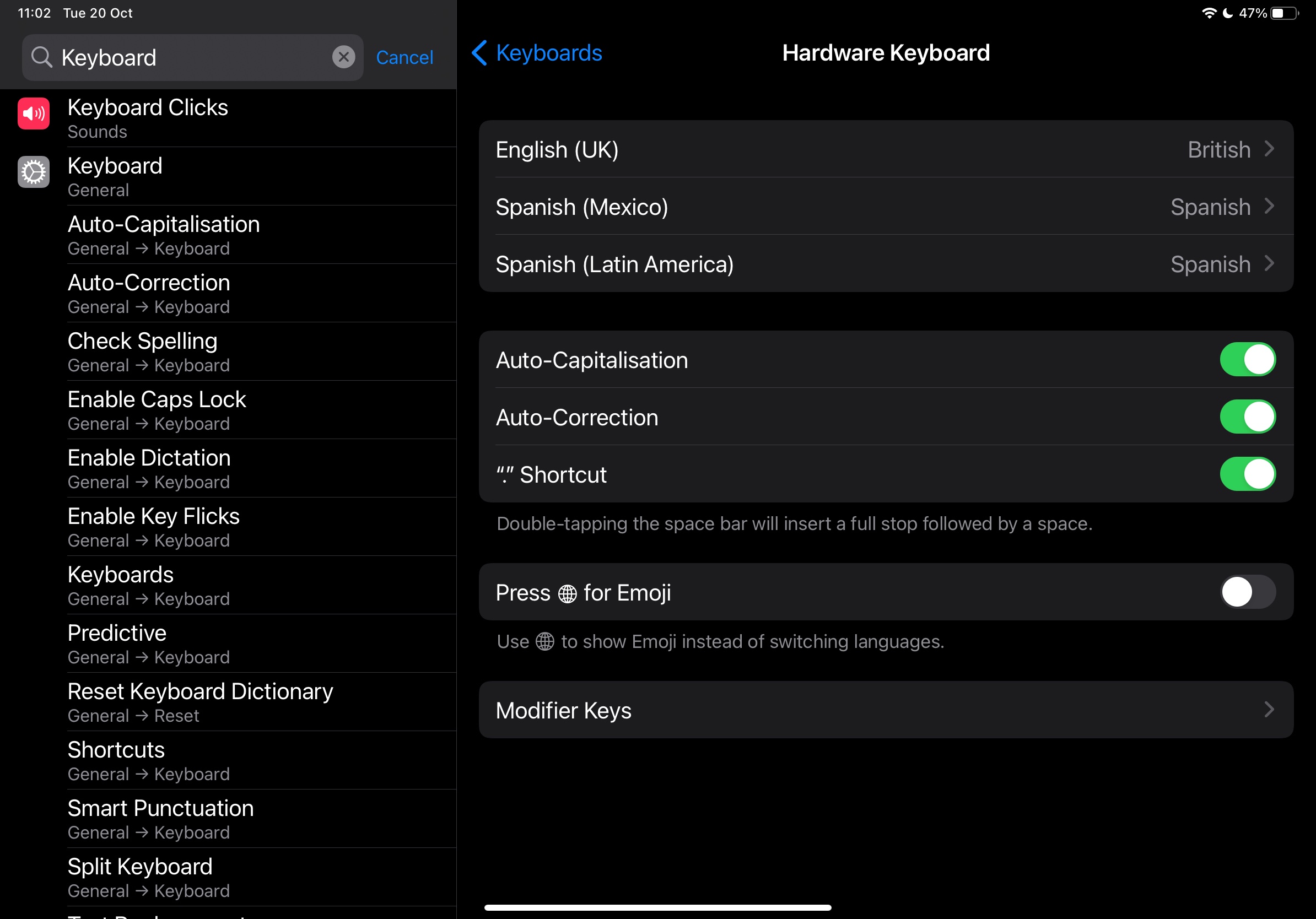 (An iPad 'manual keyboard' settings probl… Apple Community
