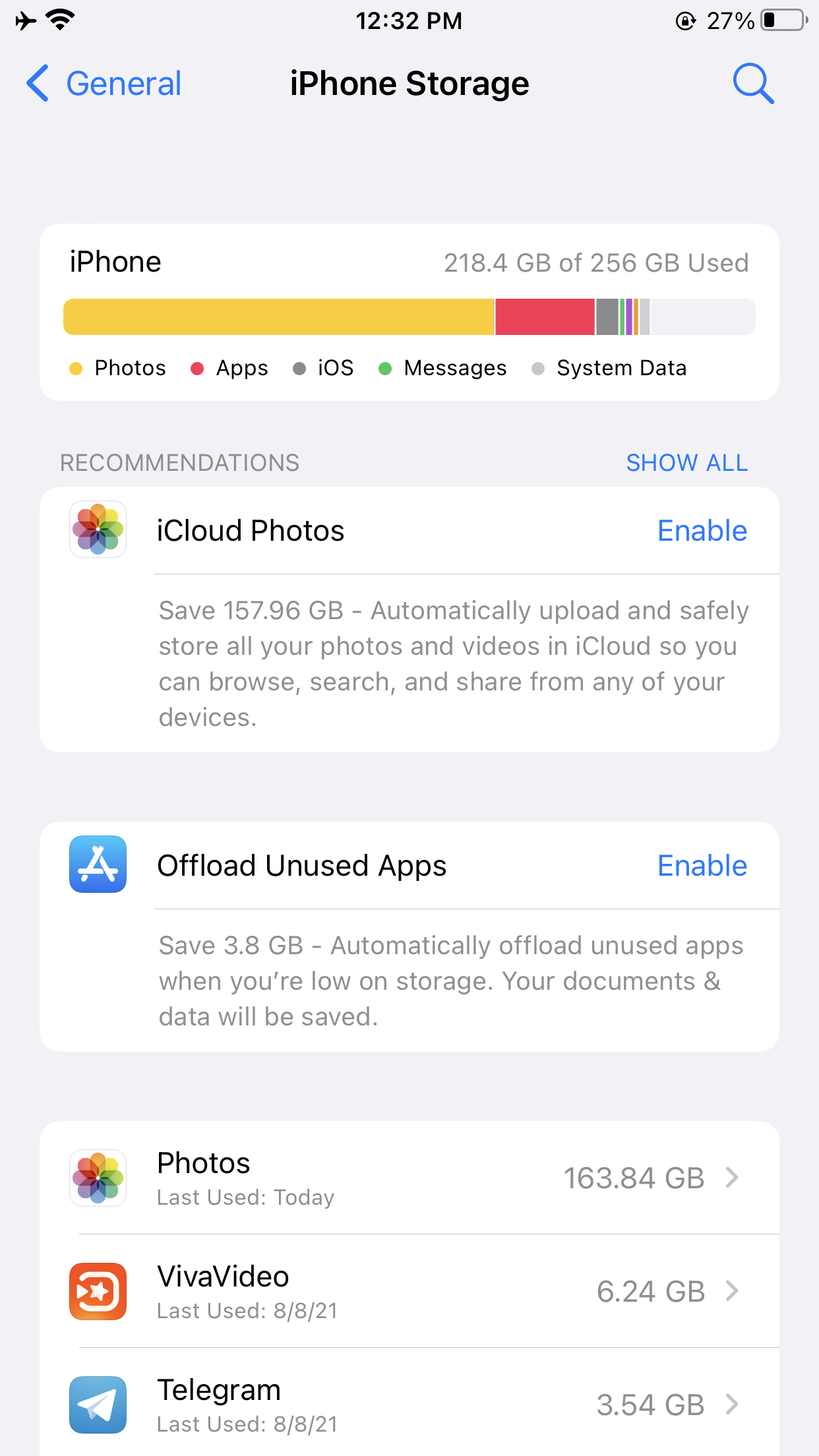 iOS 15.1 taking more iPhone storage - Apple Community