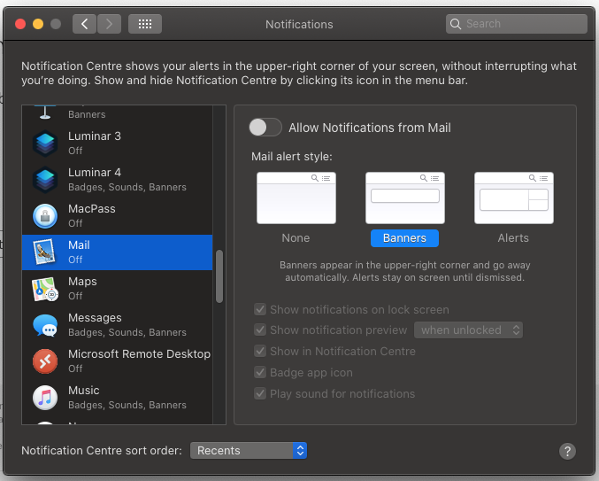 Email notifications in sidebar Apple Community