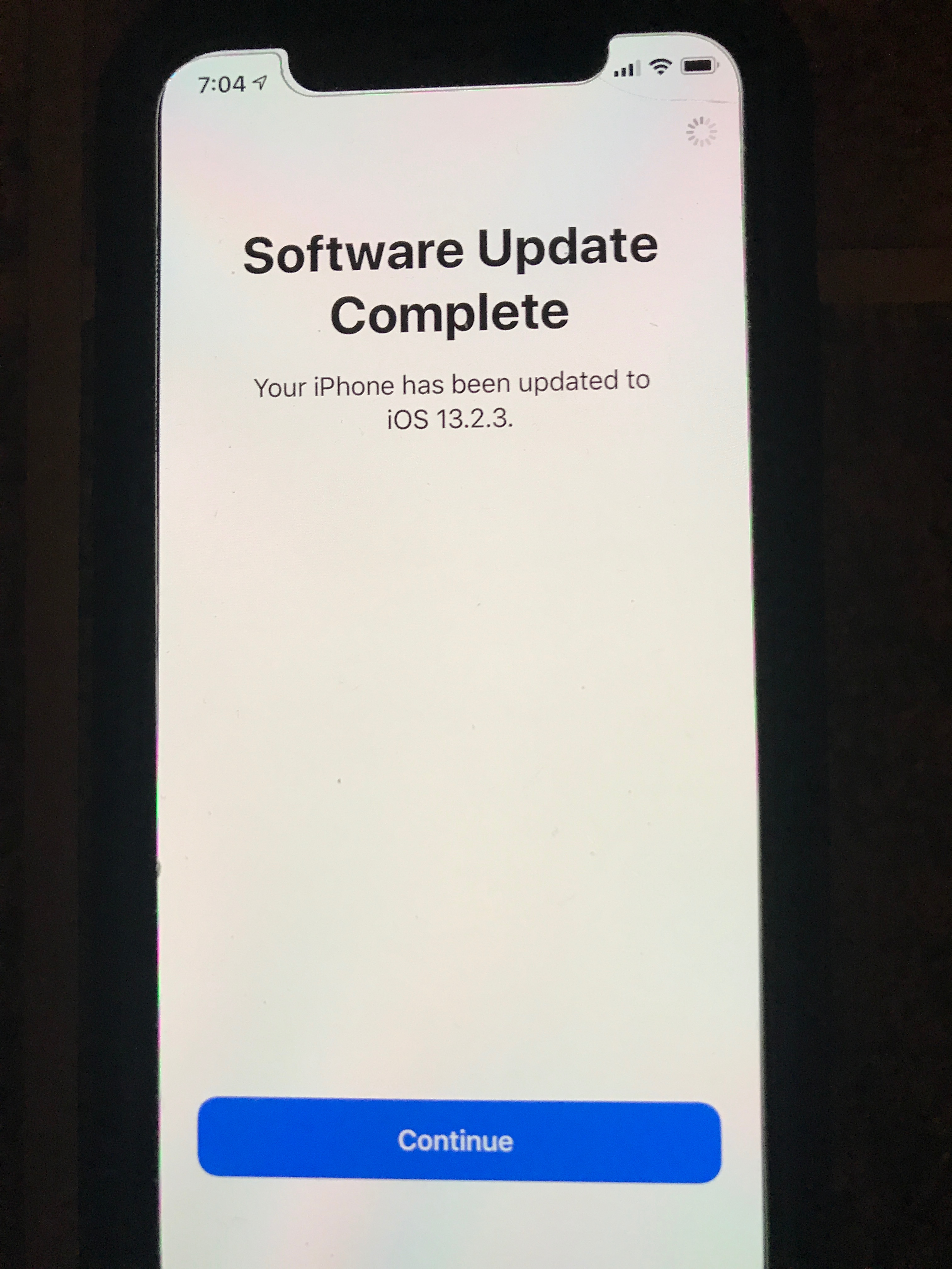 Stuck On The software Update Completed Apple Community