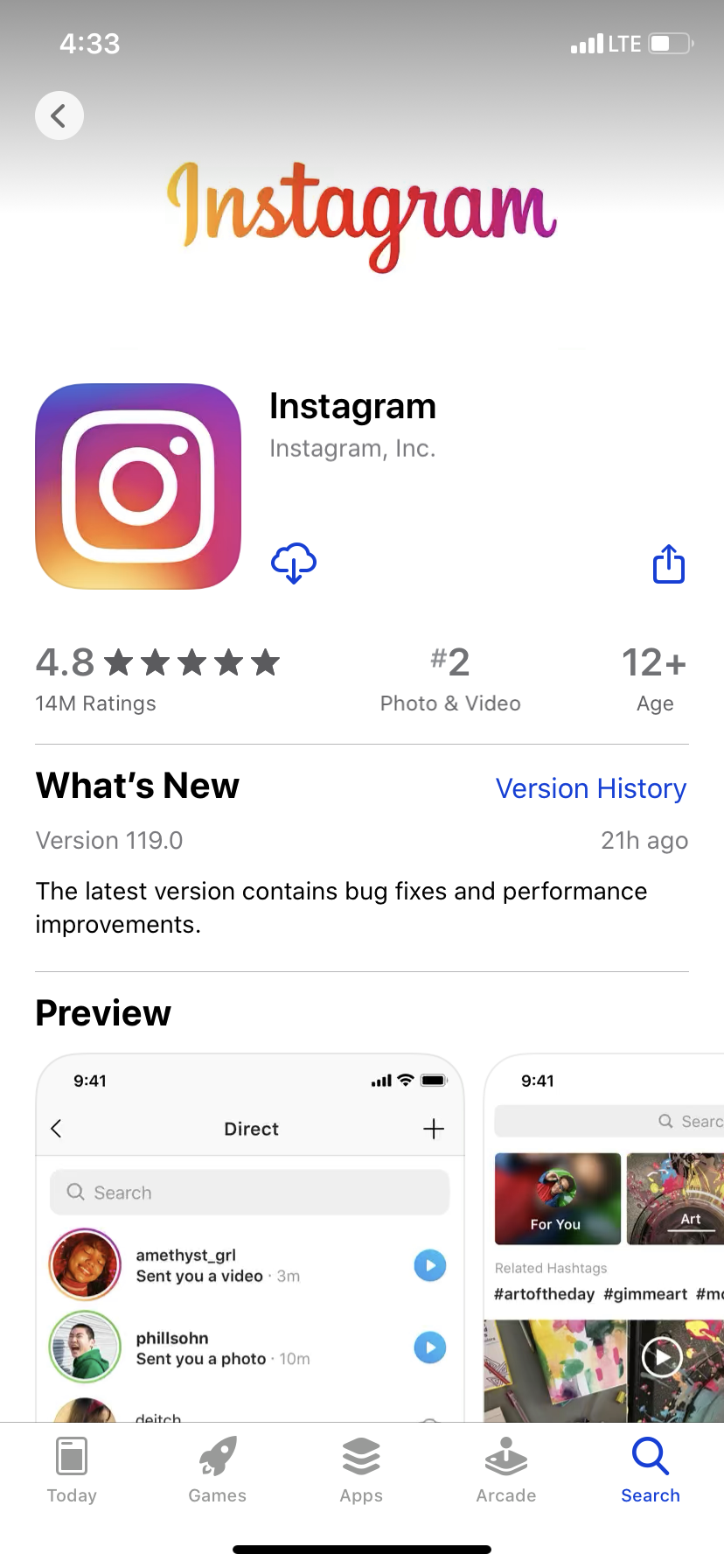 Instagram on the App Store