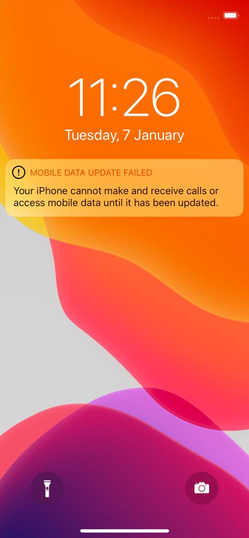 An update is required to use mobile data … - Apple Community