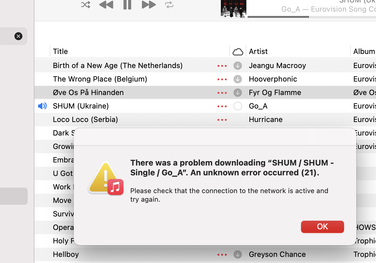 apple music wont download songs on mac