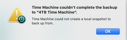 Time Machine Backup Error - Apple Community