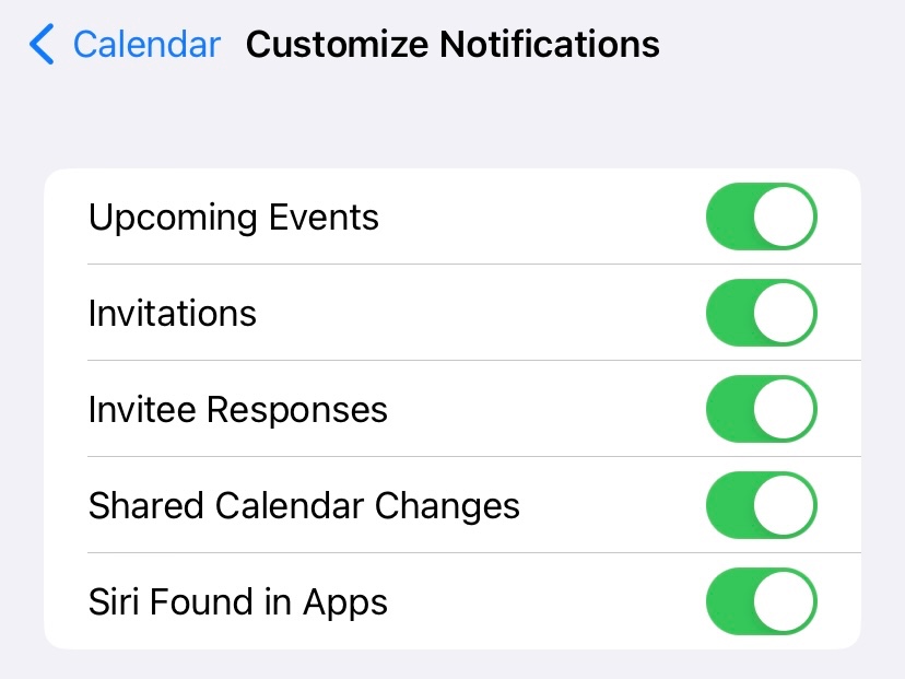 Calendar notifications glitch in Settings Apple Community