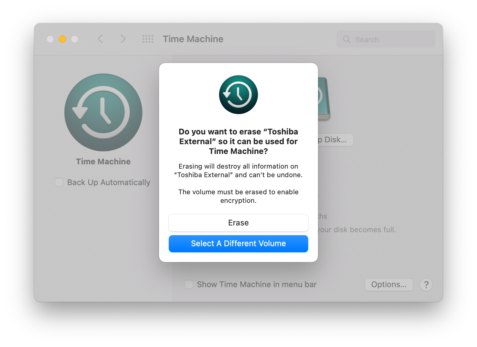 Time Machine Backup To Existing Encrypted Apple Community