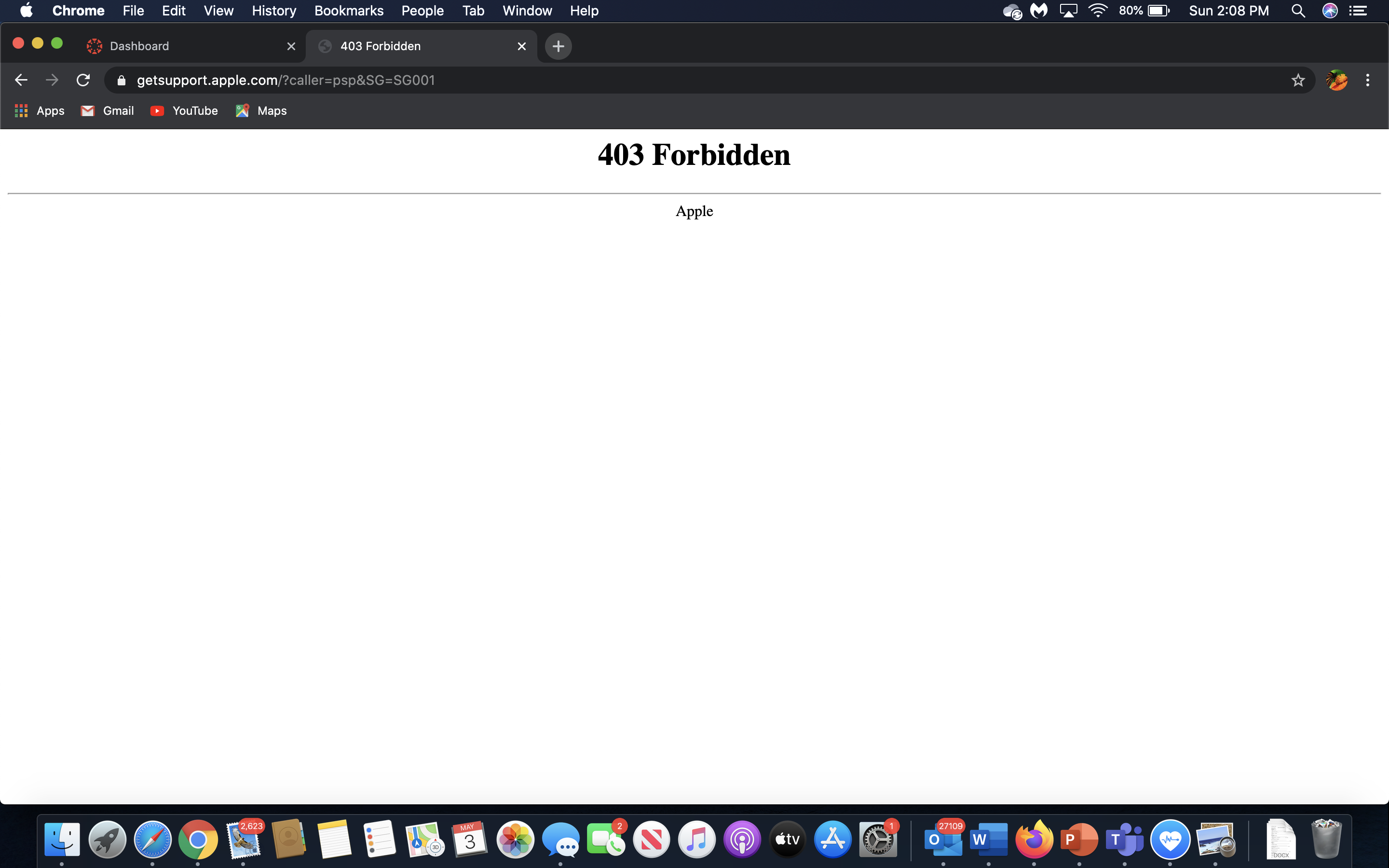 403 Forbidden Error Page - Apple Community