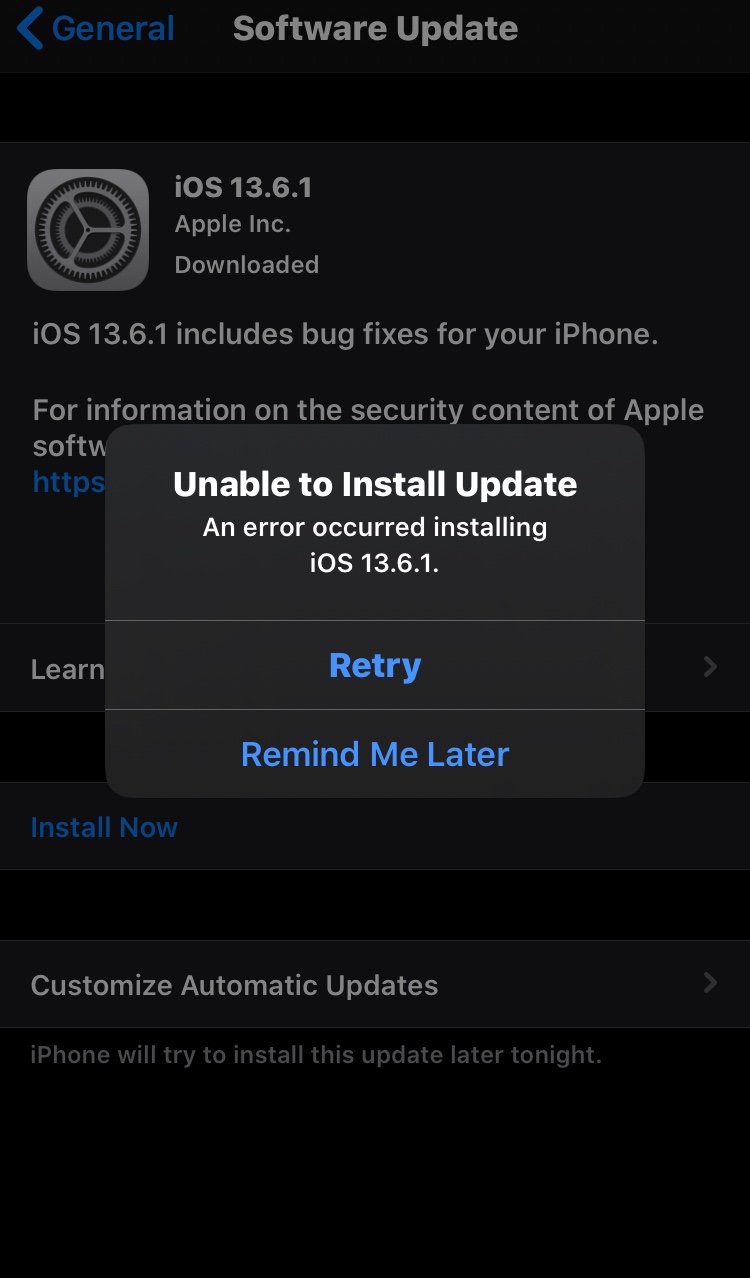 Update error - Apple Community