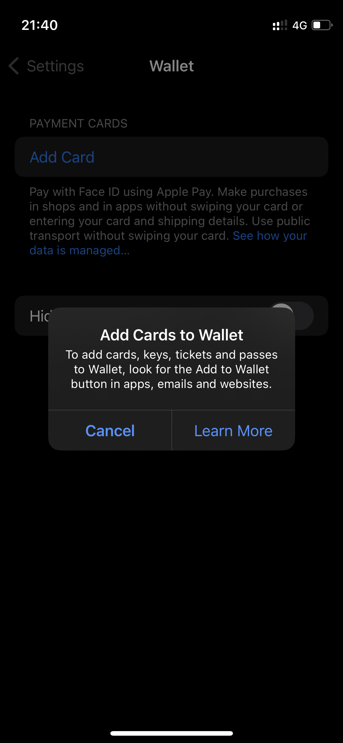 I can’t add cards to my wallet. Always sh… Apple Community