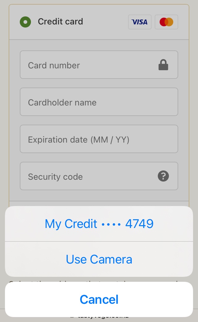 Credit card autofill only giving one cred… - Apple Community