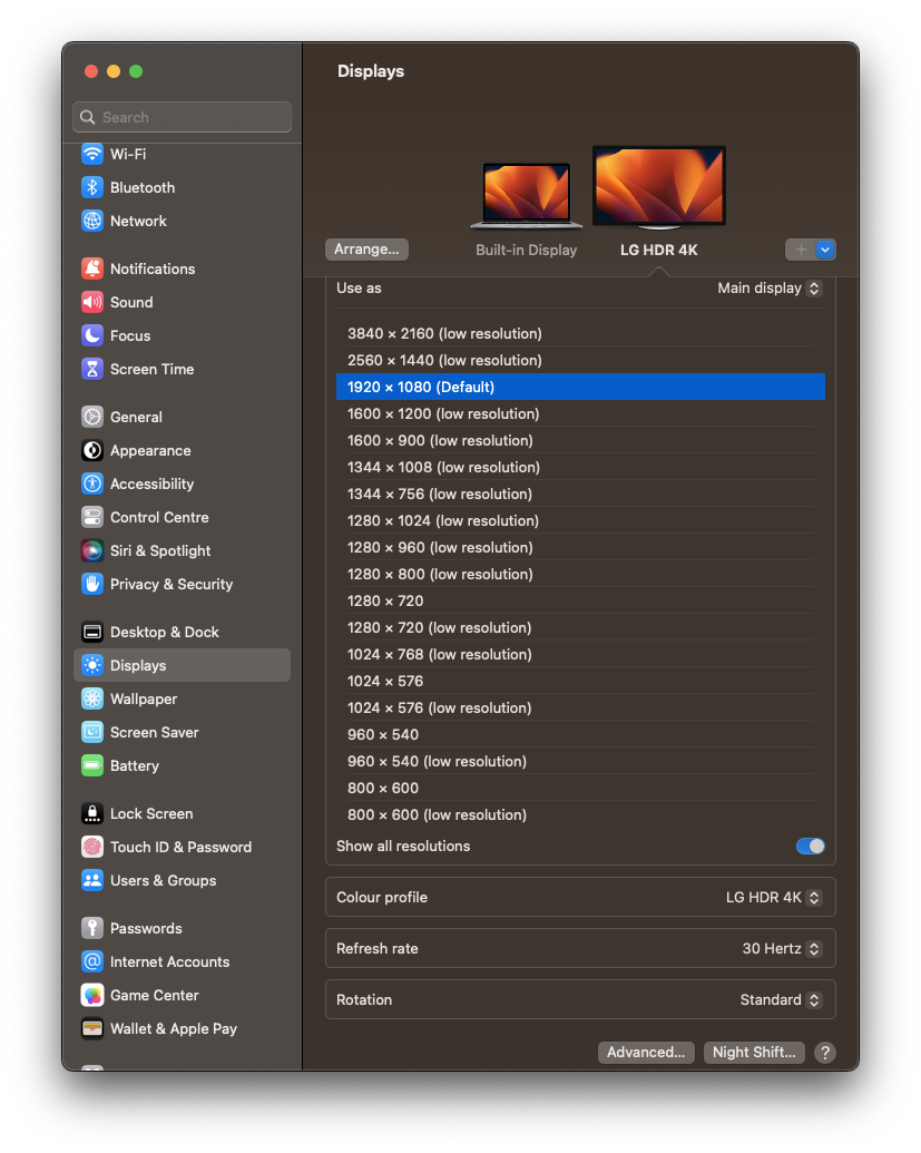 4K Monitor on Mac OS Ventura 13.0 Apple Community
