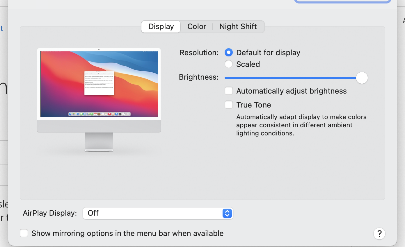 24" M1 iMac screen is dim after wake. Apple Community