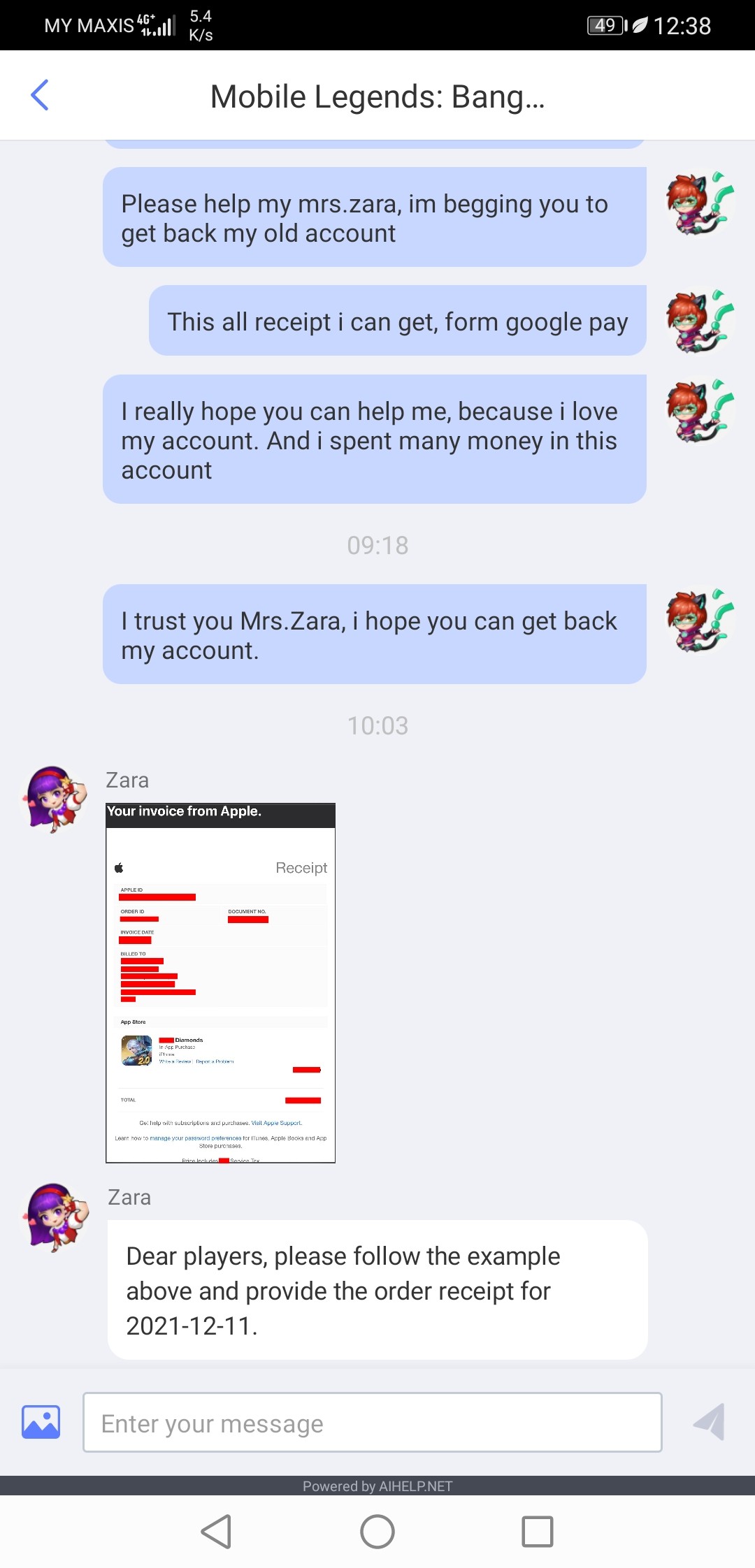 Purchase history mobile legend Apple Community