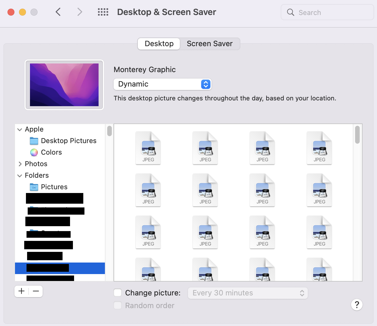 "Desktop & Screensaver" not showing many … Apple Community
