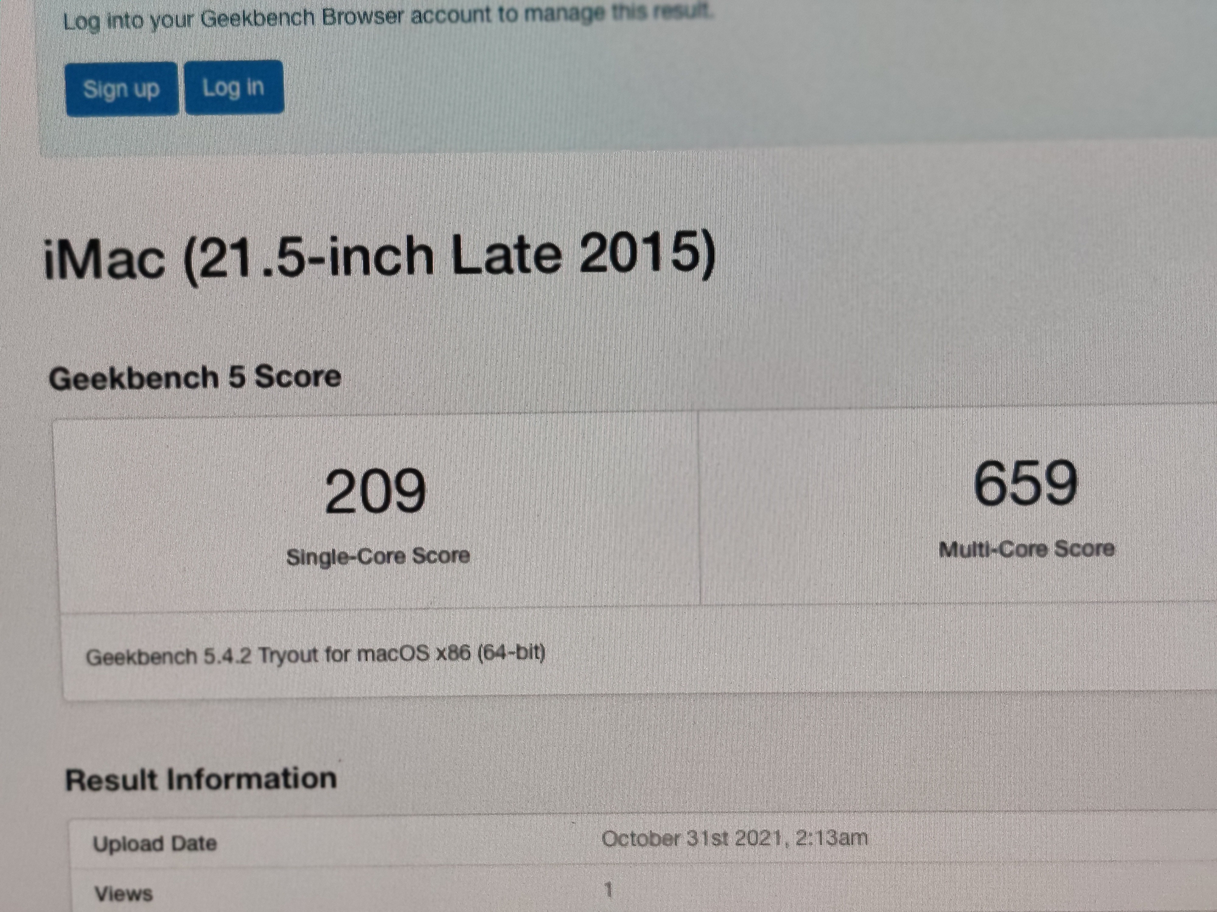 Imac 21.5 late 2015 Geekbench score VERY … - Apple Community