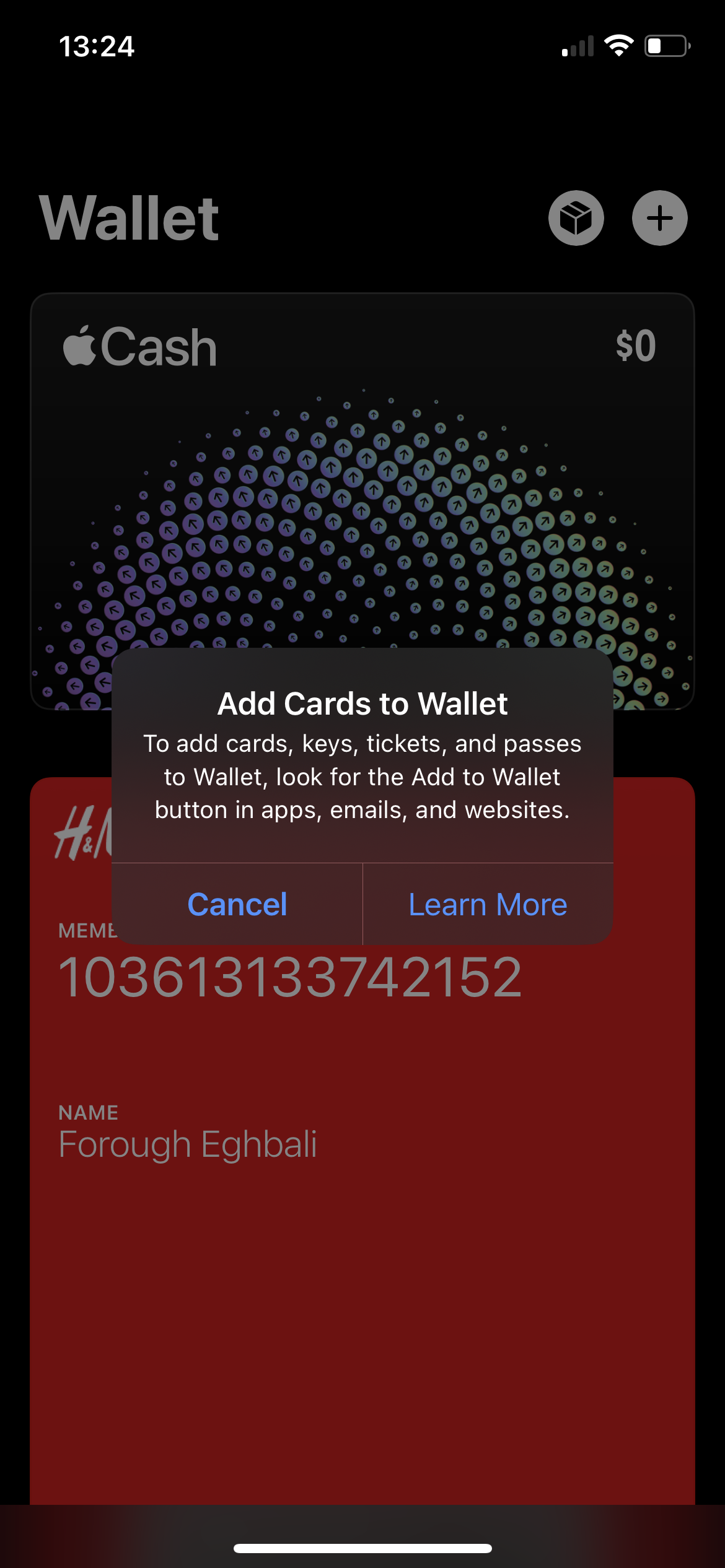 Hello , I can't add a new card to my wall… Apple Community