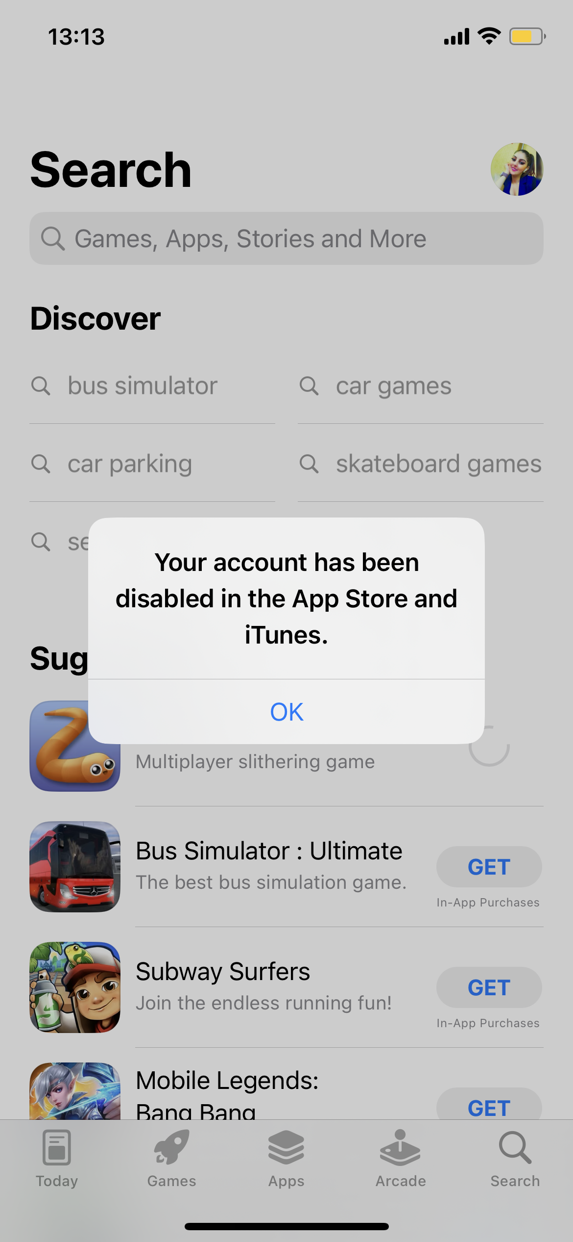 Your Account Has Been Disabled In The App… - Apple Community