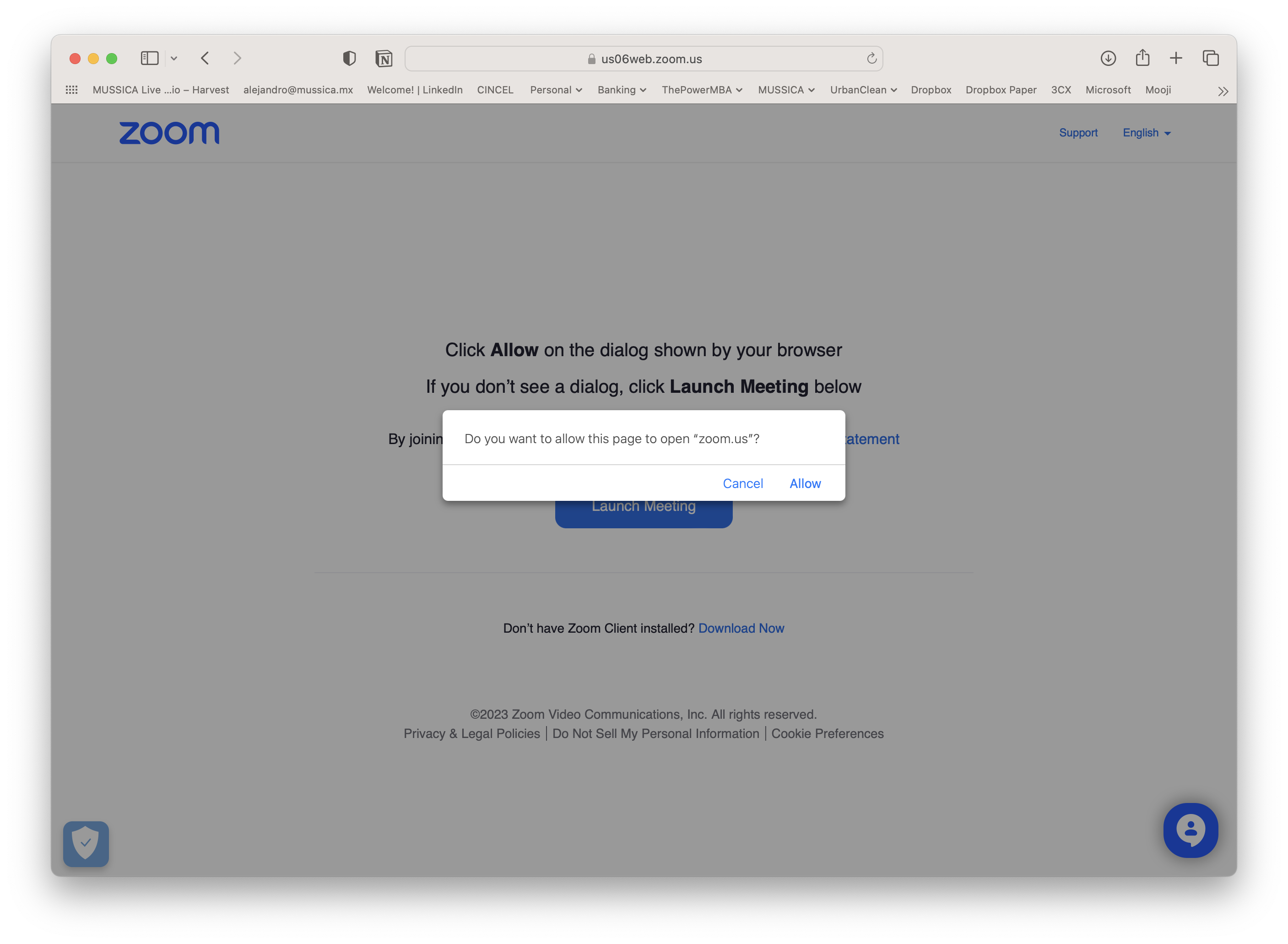 Always allow zoom to open in Safari Apple Community