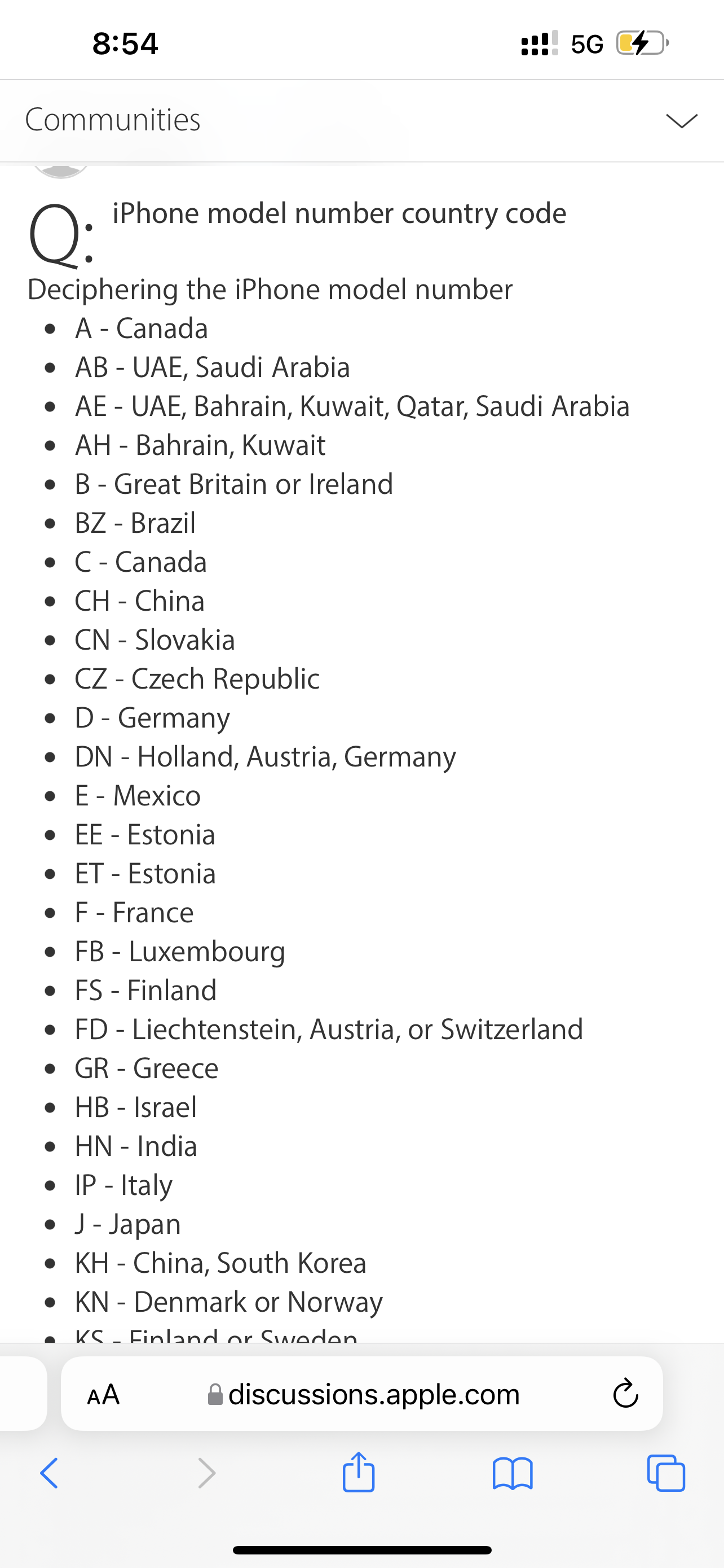 Which Country Code Is This IPhone Model A Apple Community