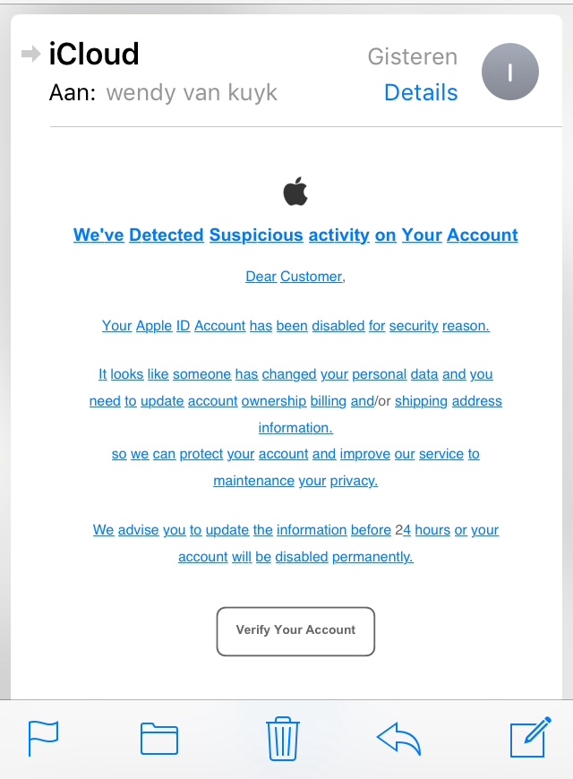 Is This A Phishing Mail Apple Community 