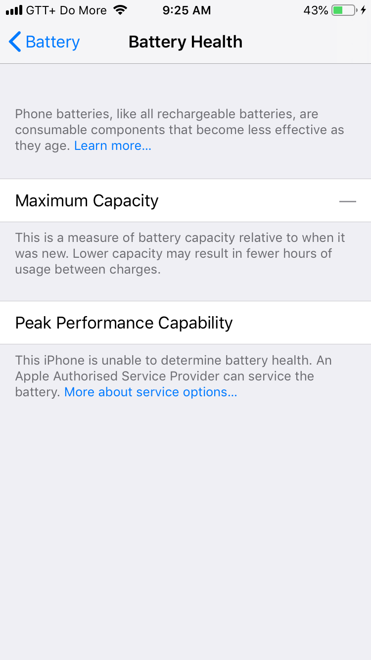 My maximum capacity is not showing in my … Apple Community