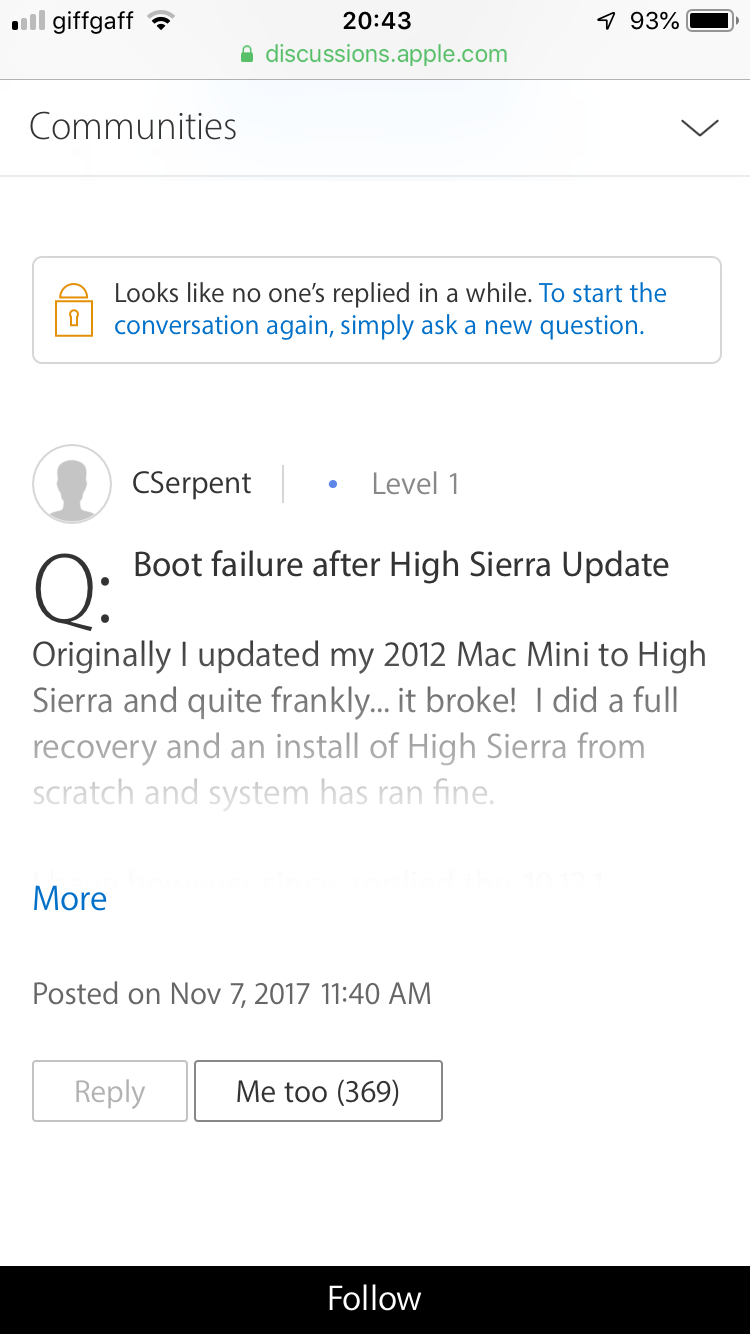 Fix for High Sierra not starting & tzinit… - Apple Community