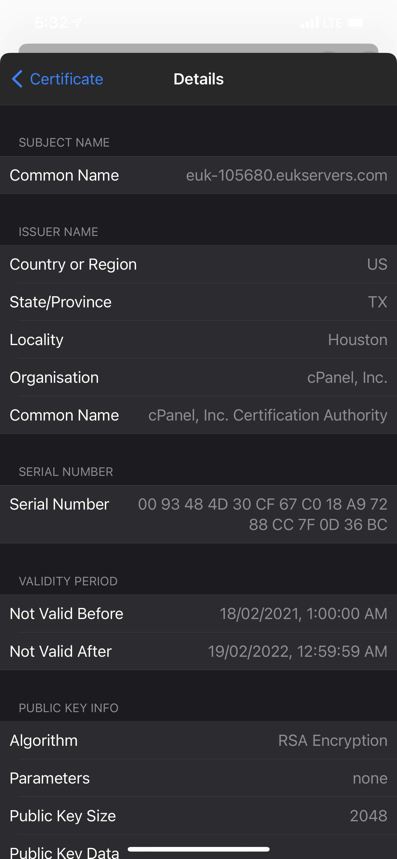 safari certificate error iphone