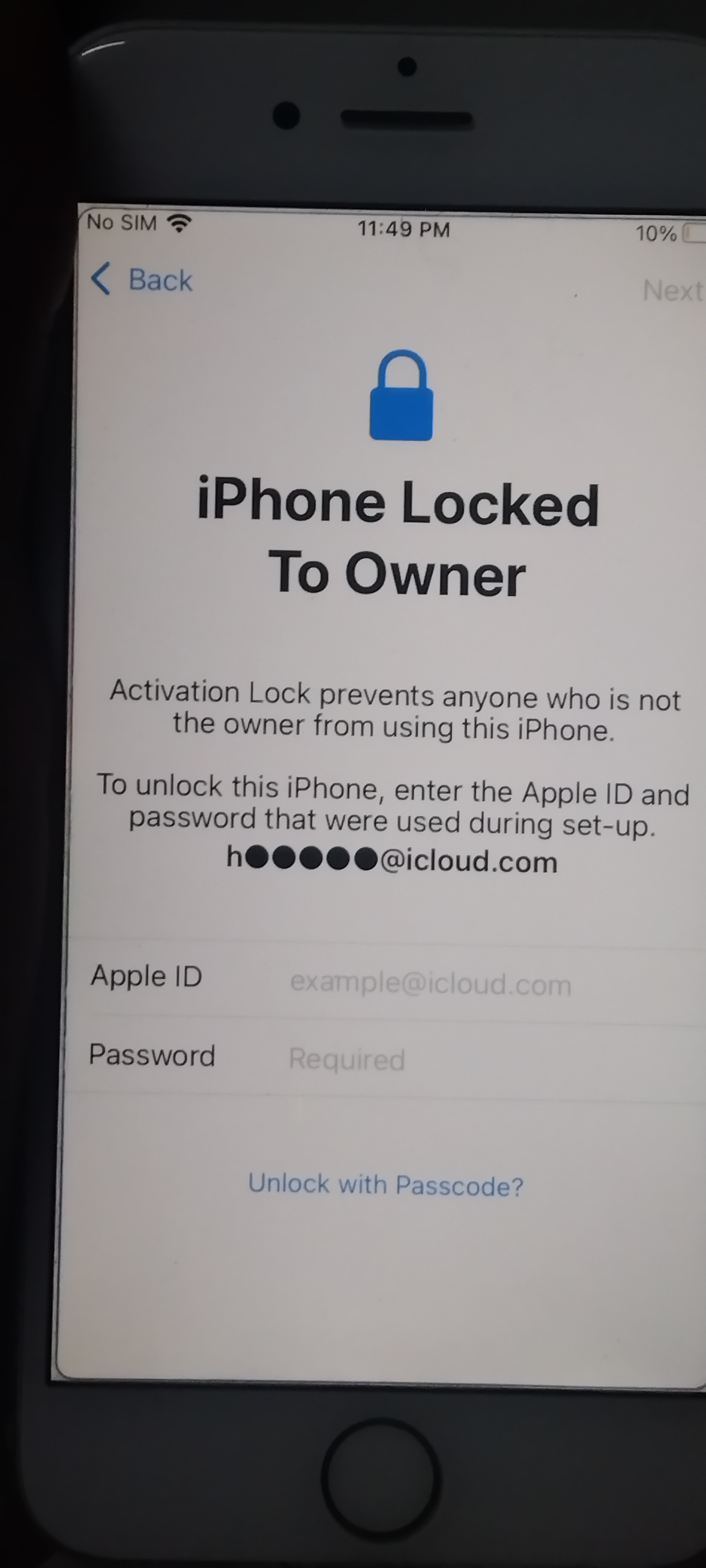 IPhone Locked To Owner Apple Community