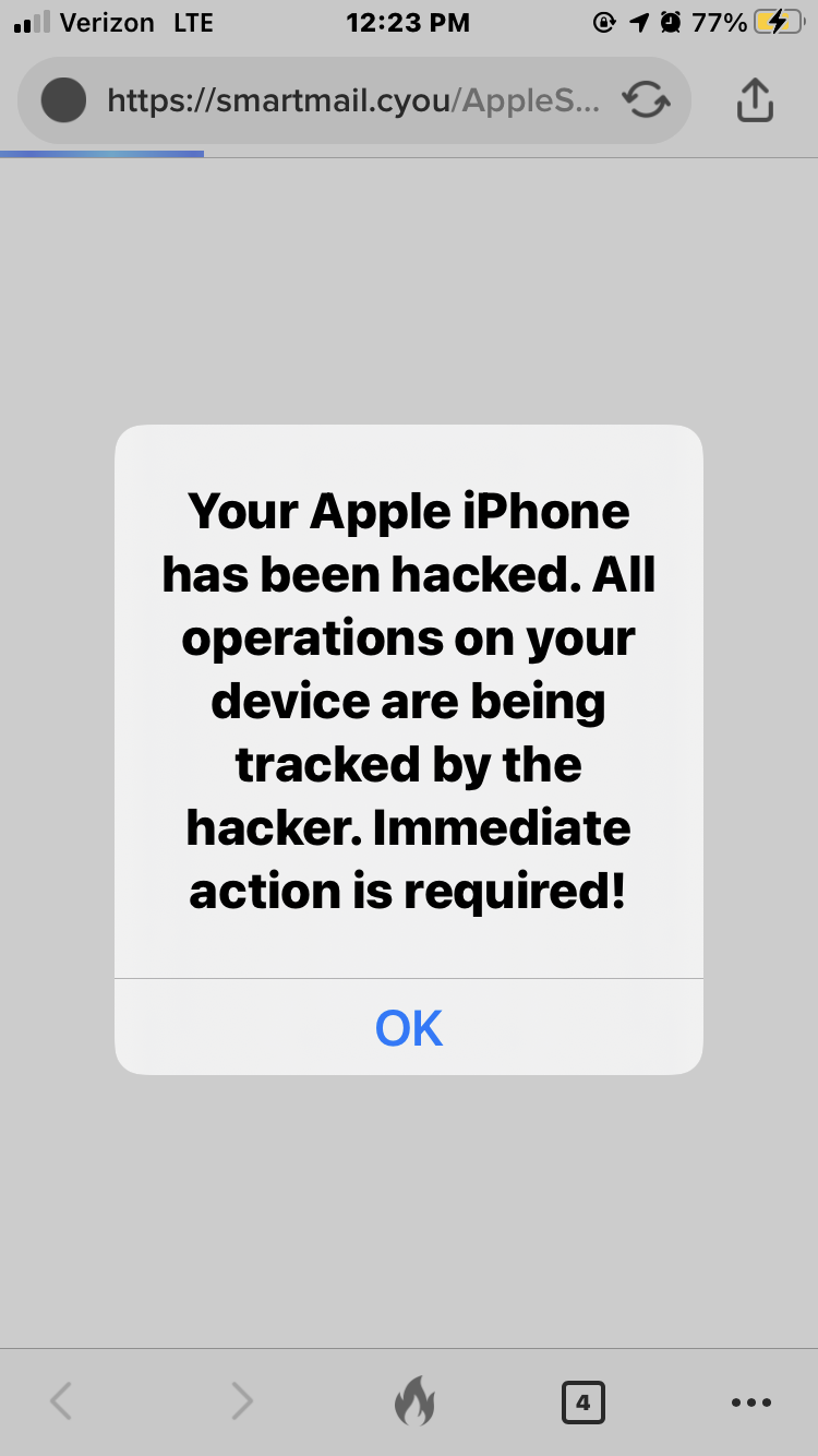 iPhone hacked pop up Apple Community