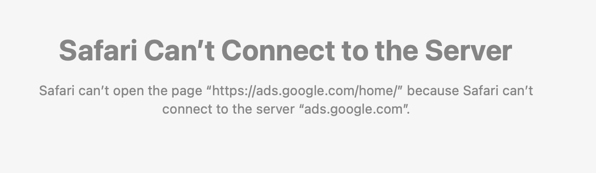 safari can't open google ad services