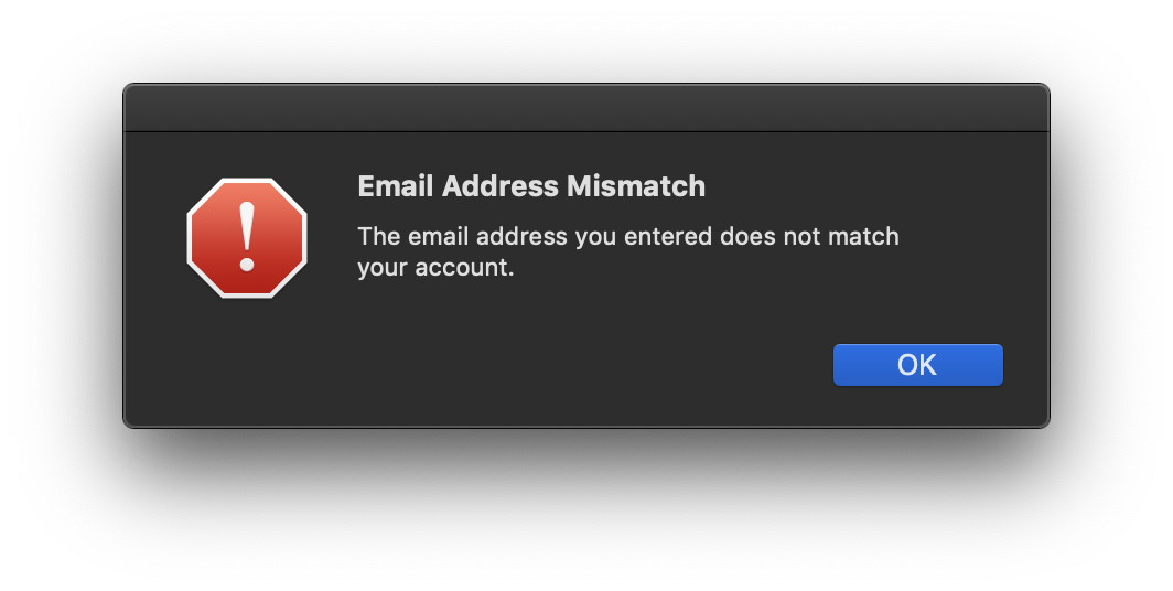 "Email Address Mismatch" error with Googl… Apple Community