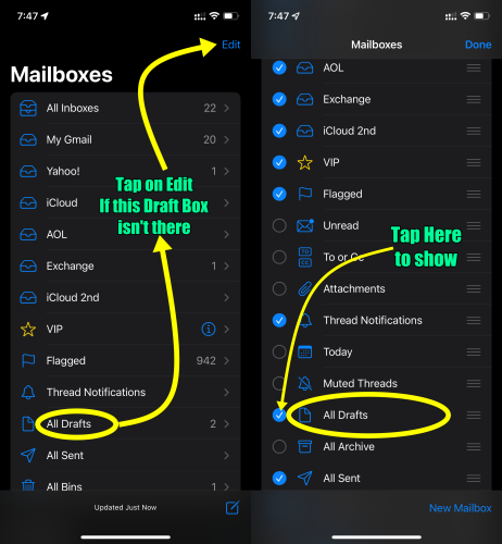 how do i recover a deleted draft email on iphone