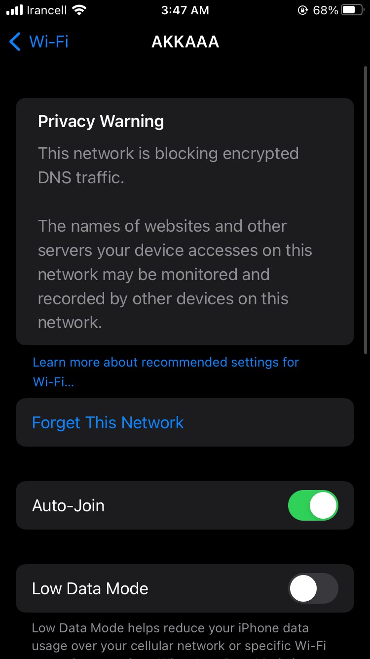 The netword is blocking encrypted dns tr… - Apple Community