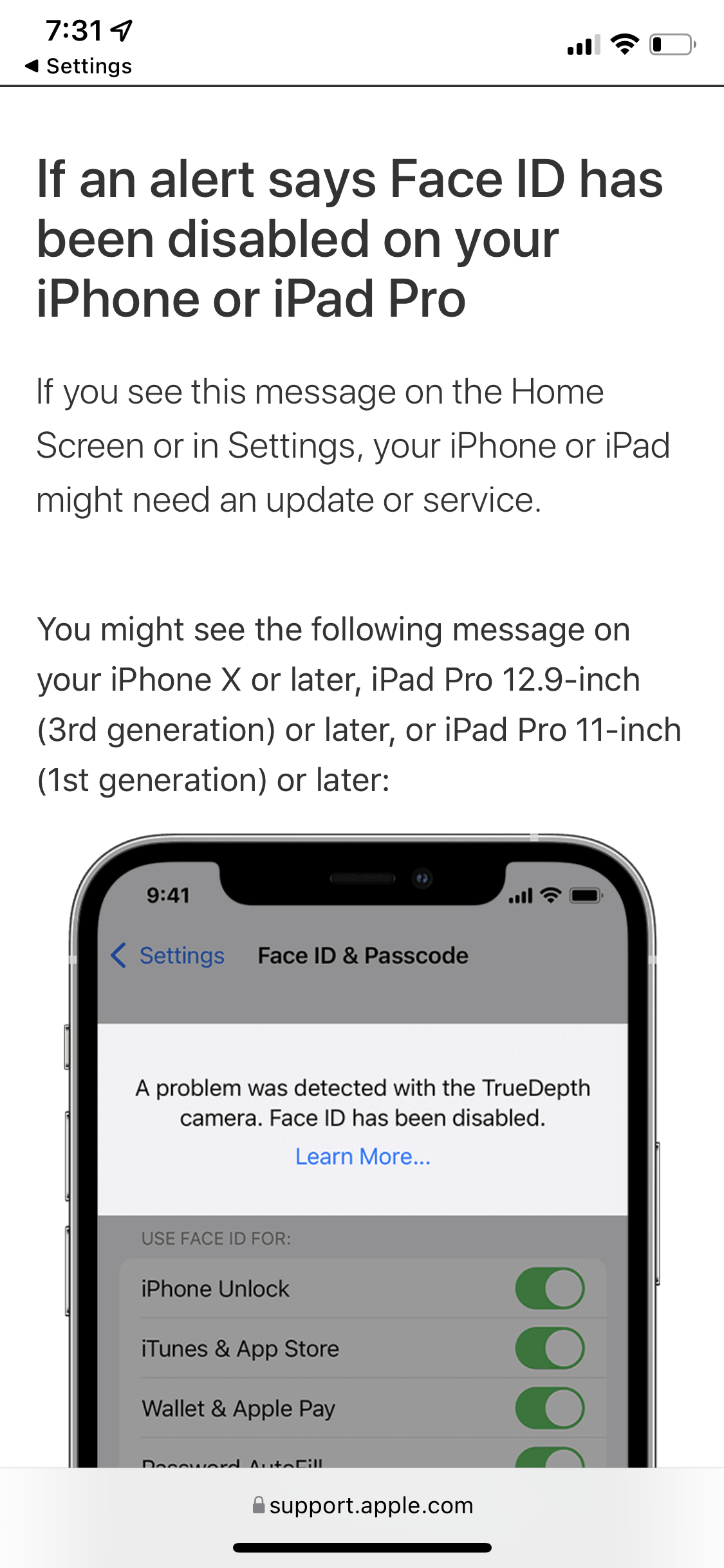 Face id has been disabled Apple Community