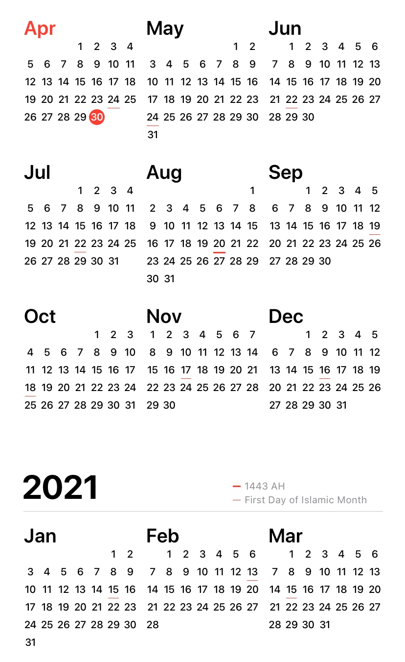 Islamic Calendar Year Apple Community The islamic calendar is valuable for muslim peoples for scheduling, planning, or event organizing by tracking proper dates and timing of the 2021 festivals. islamic calendar year apple community