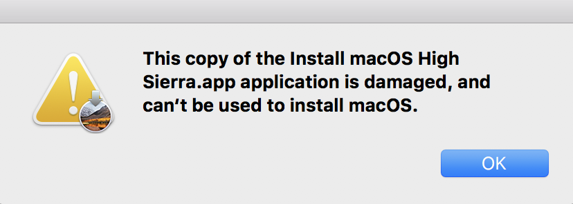 This copy of high sierra is damaged