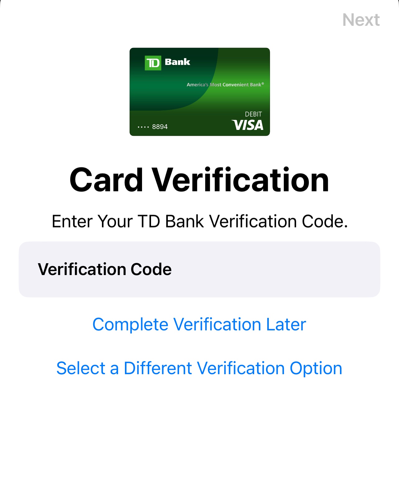Card Code Verification