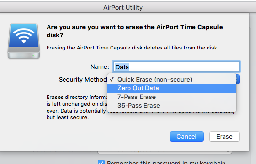 Can I erase/reset an AirPort Time capsule… -