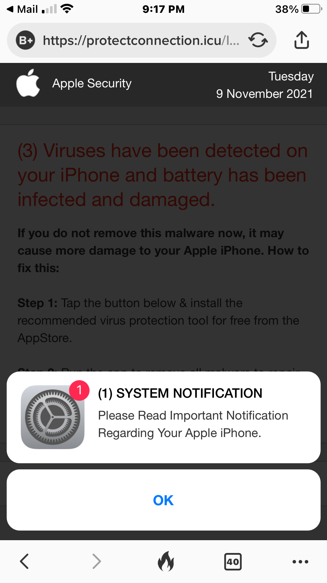 Fake up virus alert Apple? Apple Community